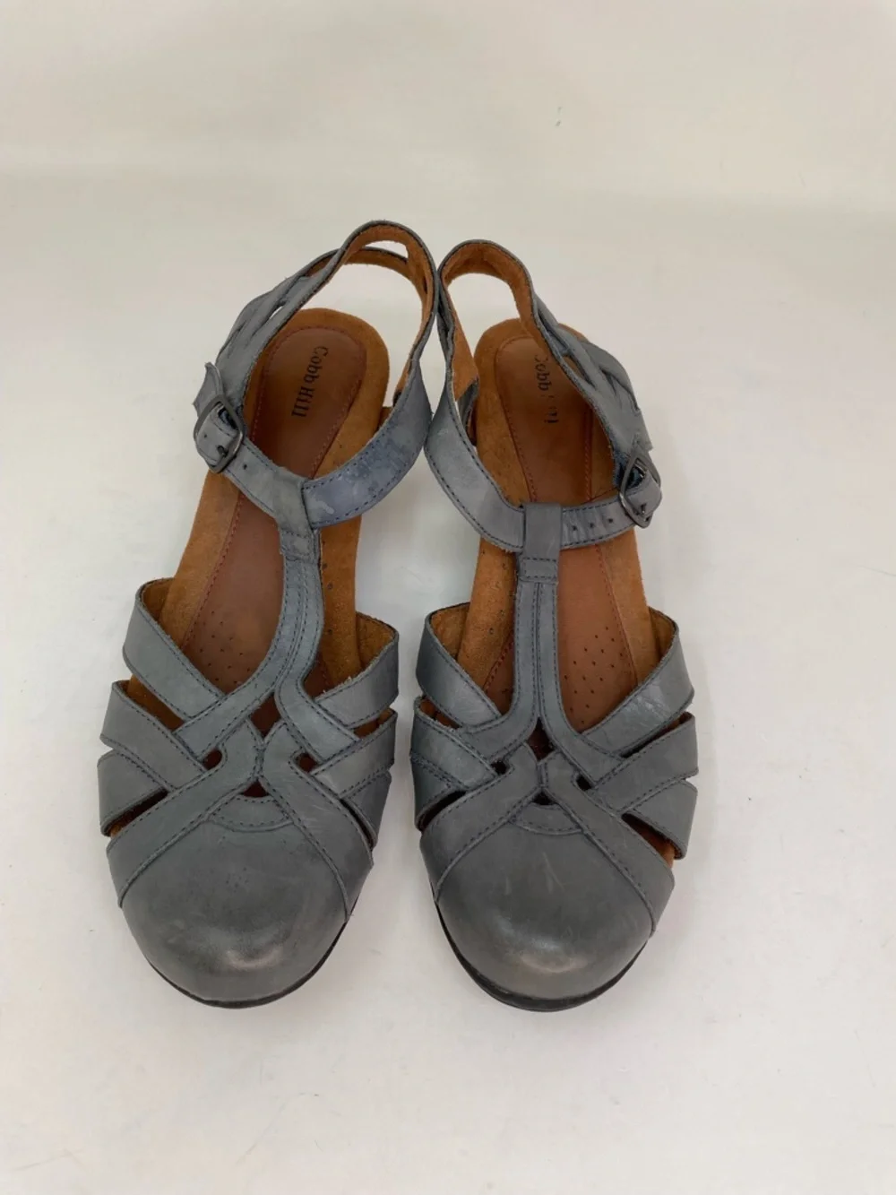 Cobb Hill New Balance Sandals Gray Leather Slingback Heels Dress Shoes Size 11